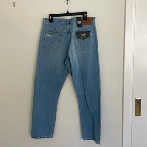 Levi's 501 High Rise Waisted Straight Distressed Crop Jeans